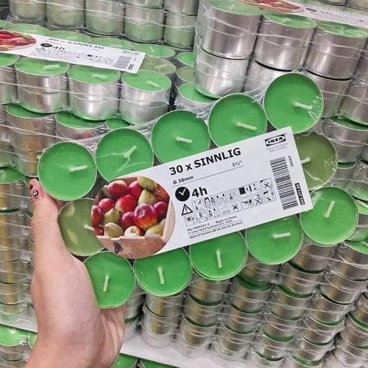 Vỉ nến thơm SINNLIG IKEA ( Có 3 mùi Táo lê, Việt quất, Đỏ mâm sôi )