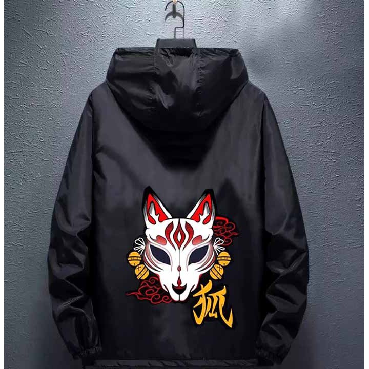 ❤️ 2 LỚP - KHÓA TÚI ❤️ ÁO KHOÁC GIÓ 2 LỚP KHÓA TÚI CÓ NÓN - ÁO KHOÁC DÙ NAM NỮ IN HỌA TIẾT NỘI BẬT MÀU ĐEN