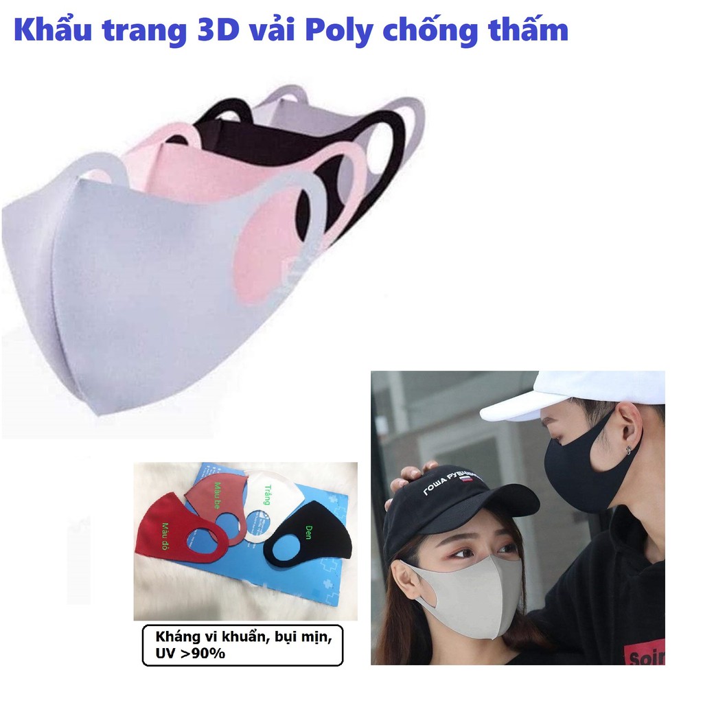 5 Khẩu trang 3D vải poly chống thấm
