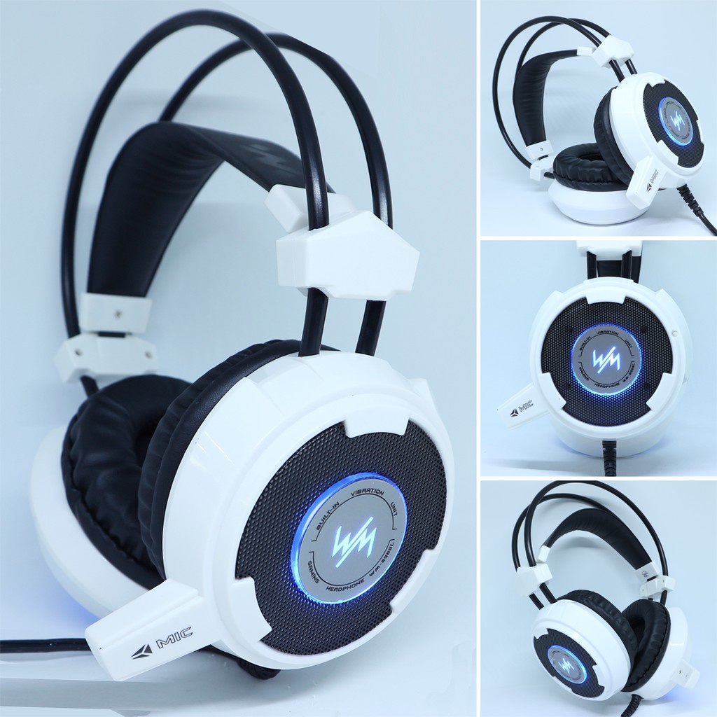 Tai Nghe Chuyên Game , Có Mic , Gaming Headphone WangMing 8900L LED , 3 Jack Kết Nối , Chất Liệu Cao Su Mềm Dễ Chịu