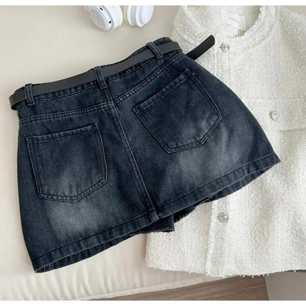 Chân Váy Jean Túi Vuông Tặng kèm Thắt lưng Dáng Ngắn CHÂN VÁY JEAN Túi vuông