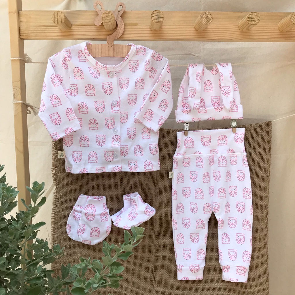 Set dài tay sơ sinh cotton cao cấp cho bé sơ sinh 0-3 tháng