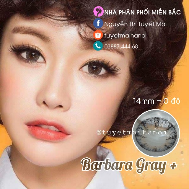 [ Ảnh Thật ] Lens Xám Tây Barbara Gray 14mm 0 Độ - Lens Hàn Quốc Chính Hãng Vassen Sexy Me