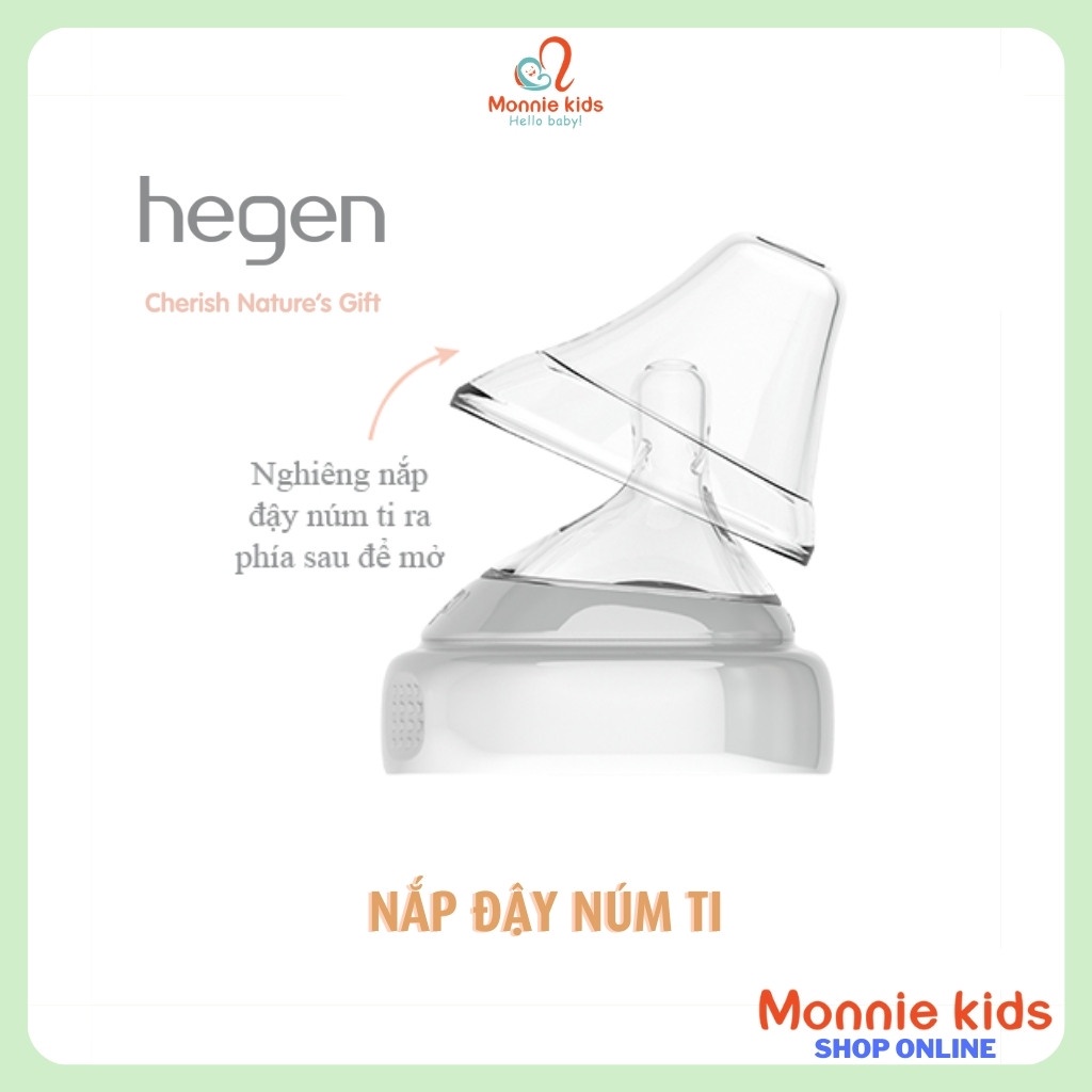 Nắp đậy núm ti bình sữa cho bé Hegen PPSU, Nắp núm ty chống bụi trong suốt - Monnie Kids