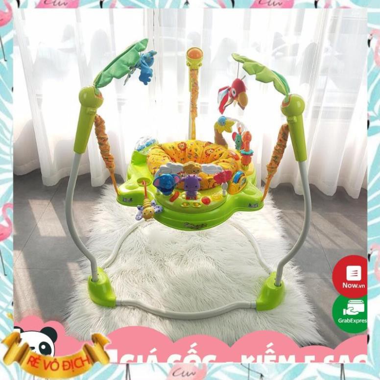 FREE SHIP  Ghế nhún tập đứng màu xanh lá có đèn nhạc IBaby - Hàng chính hãng