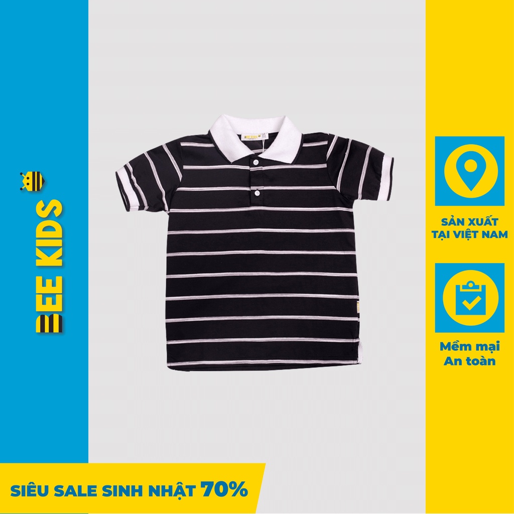 Áo Thun Có Cổ Bé Trai (6-12 Tuổi) Bee Kids Chất Cotton Cao Cấp Thấm Hút Mồ Hôi Hiệu Quả - 8AT01708CX