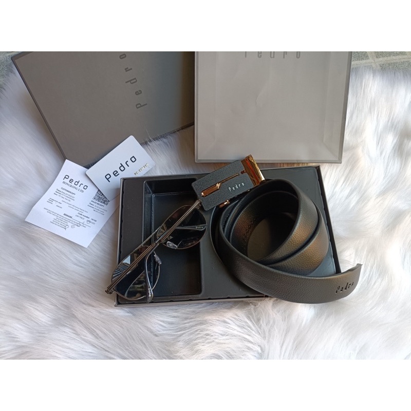 Set 2 món mắt kính nam và thắt lưng pedro Fullbox