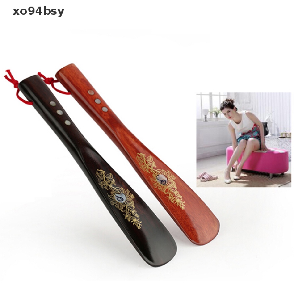 [xo94bsy] Wooden Durable Handle Shoehorn Shoe Horn Aid Stick Remover Tool 22cm OZ [xo94bsy]