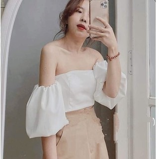 📌 ÁO TRỄ VAI THIẾT KẾ CHUN NGỰC TAY BỒNG RỜI CHẤT TUYẾT MƯA HOT - ÁO TRỄ VAI - ÁO NGANG