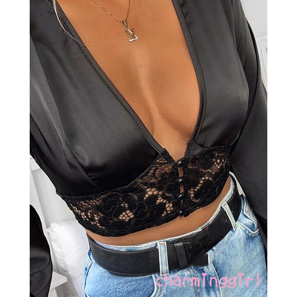 Áo Nữ Tay Dài Cổ Chữ V Thời Trang Quyến Rũ