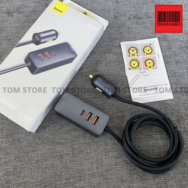 Tẩu Sạc Nhanh 120w tích hợp 4 Cổng Mở Rộng Baseus Share Together Extention Car Charger 120W (4 Port * 30W, QC/ PD/PPS) | BigBuy360 - bigbuy360.vn