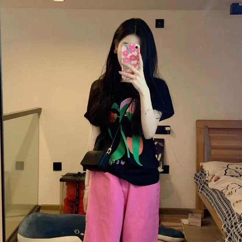 NRVP Áo thun tay ngắn cổ tròn thời trang mùa hè phong cách Hàn Quốc 2022 cho nam và nữ