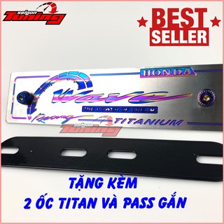 Bảng tên Wave Titanium cao cấp - tặng ốc Titan + pas SaigonTuning
