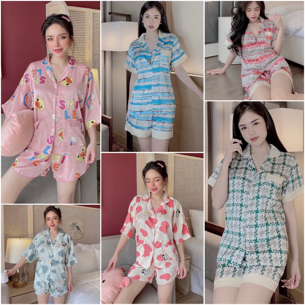 [Siêu Hot] Đồ Bộ Pijama - Quần sooc hoạ tiết Chất liệu Latin mát lịm [HÀNG CHUẨN ĐẸP]