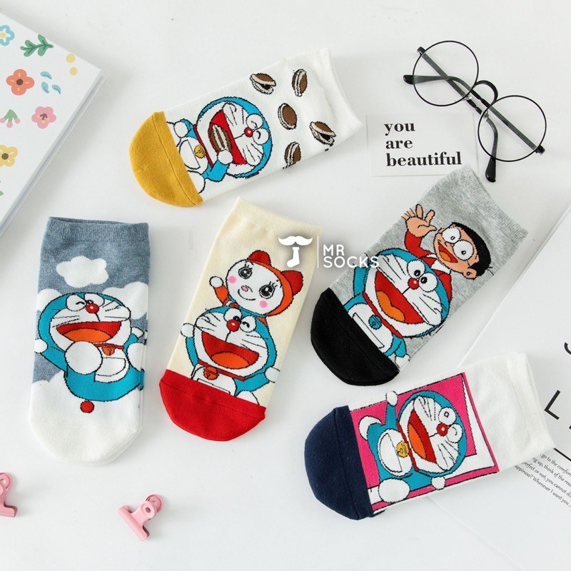 Vớ Tất Cổ Ngắn Doremon Xinh Xắn Loại Thấp Chất Cotton dành cho cả nam và nữ freesize 36-42