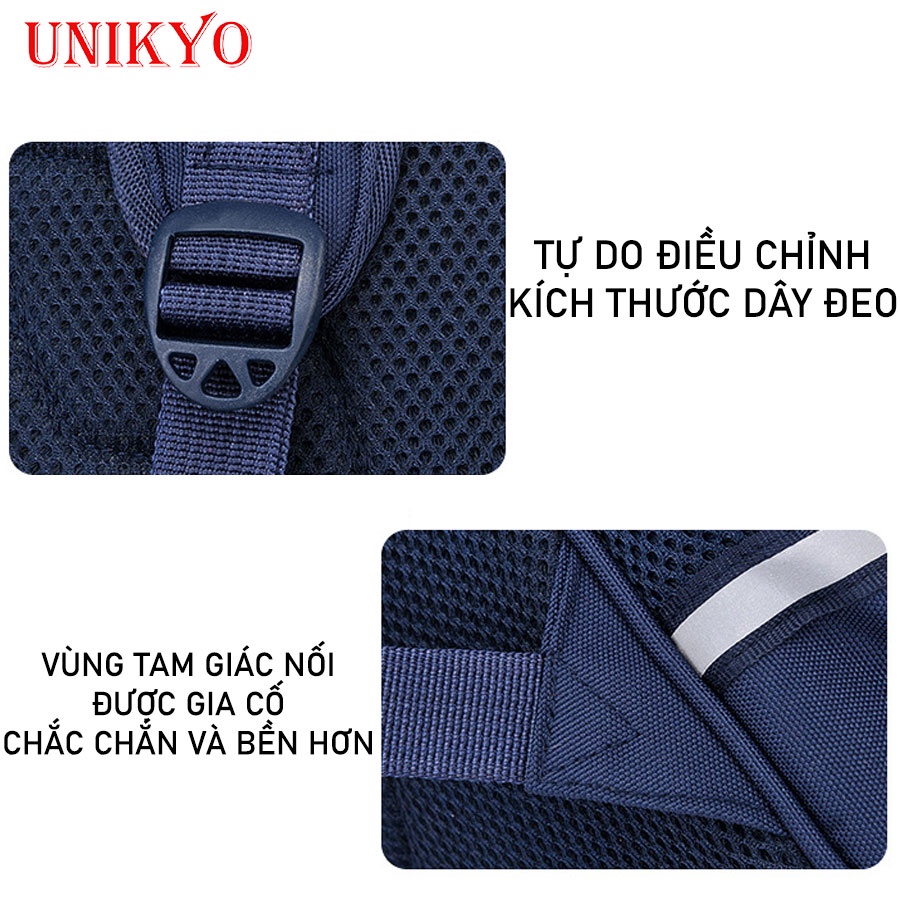 Balo cặp đi học sinh tiểu học nam nữ ba lô cho bé trai gái cấp 1 hàn Anh Quốc chống nước gù có phản quang Unikyo UN04