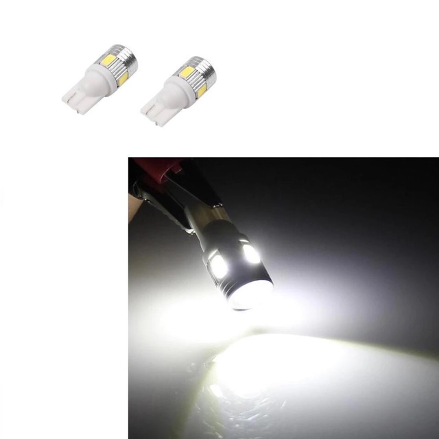 ( Giá 1 Đôi ) Demi T10 Cầu Lồi 6 Led Siêu Sáng