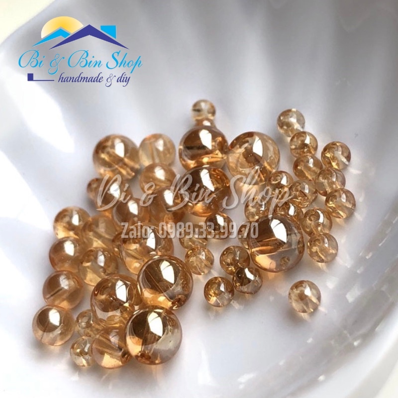 Đá Pha Lê Màu Hổ Phách Nhiều Hình Dạng Làm Trang Sức Handmade