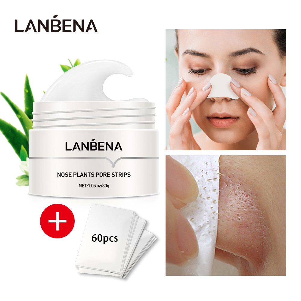 60 Miếng mặt nạ giảm mụn đầu đen LANBENA làm sạch sâu cho da dầu 30g