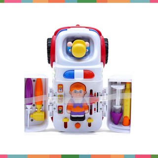 [Flash sale] Bộ đồ chơi xe cứu thương và phụ kiện bác sỹ của hãng Huile Toys [hot]