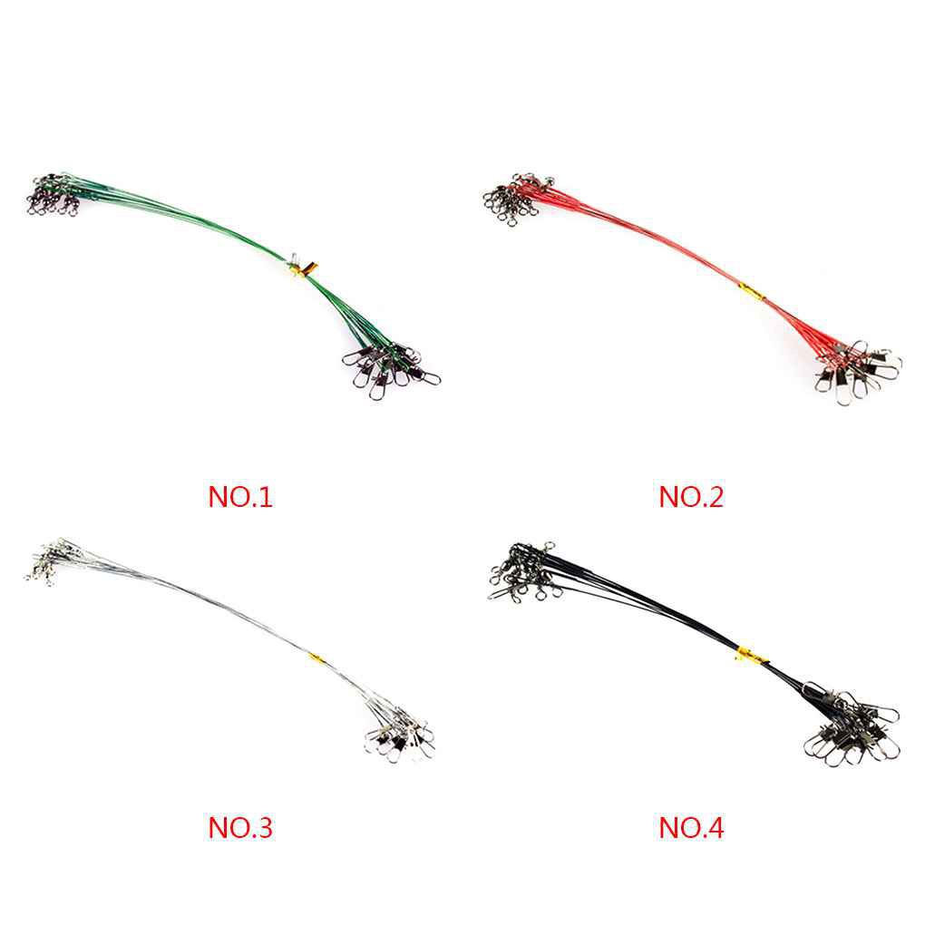 Bộ 10 dây gắn mồi câu và dây câu cá có móc bằng thép không gỉ