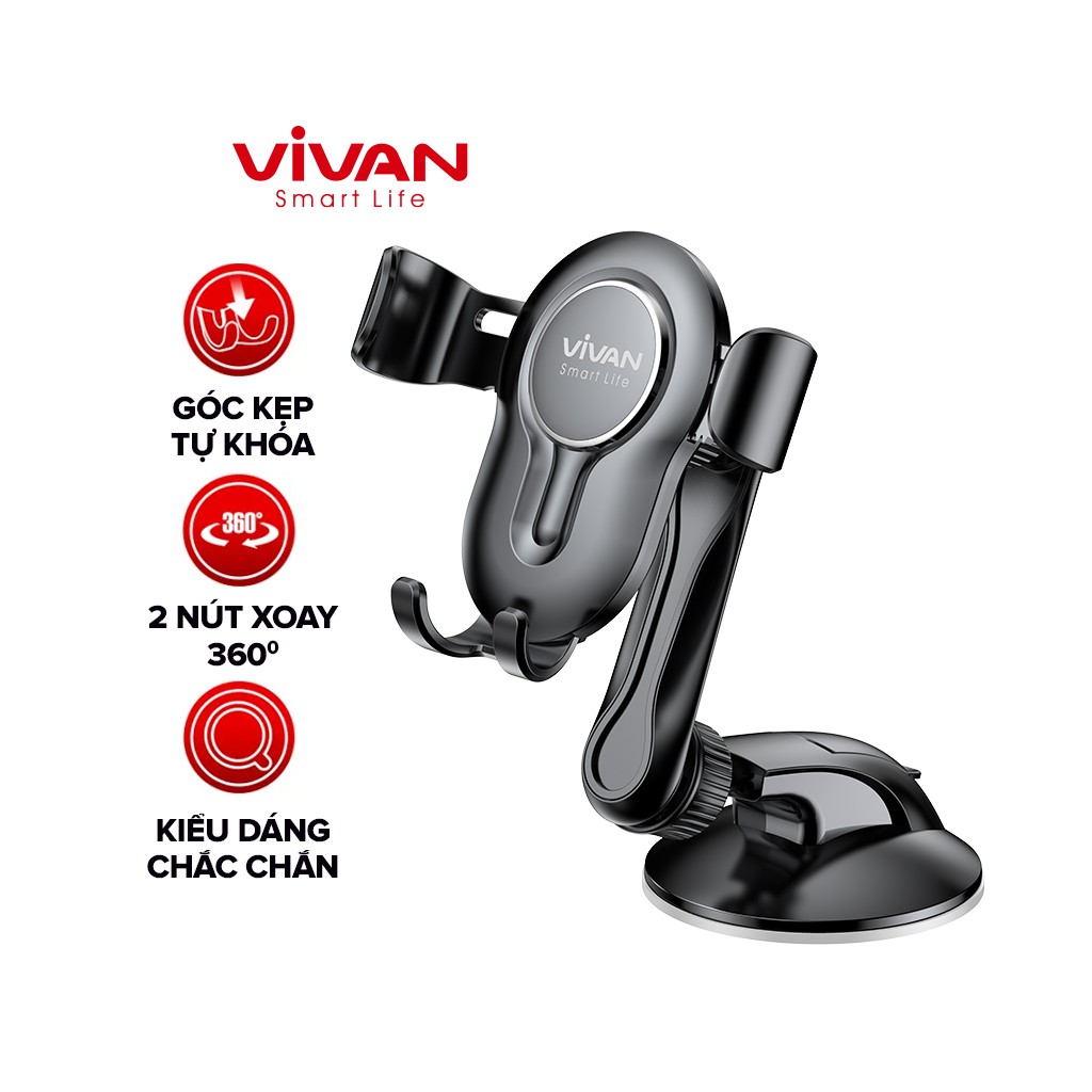 Giá Đỡ Điện Thoại Ô Tô VIVAN CHS06 Xoay 360 Độ - Phù Hợp Với Điện Thoại 4.0 - 6.5 Inch