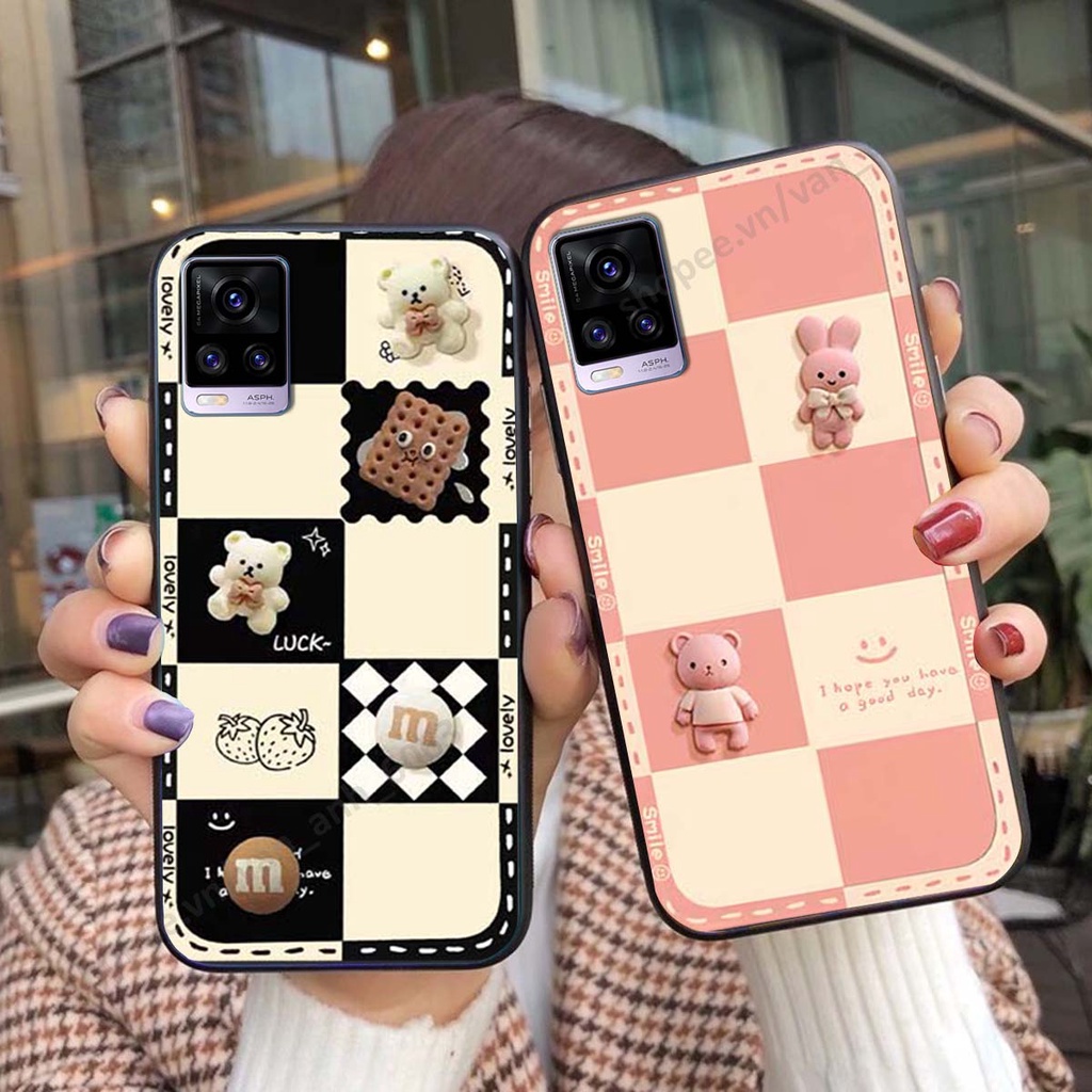 Ốp lưng Vivo V20 hình gấu, kẹo dễ thương cute