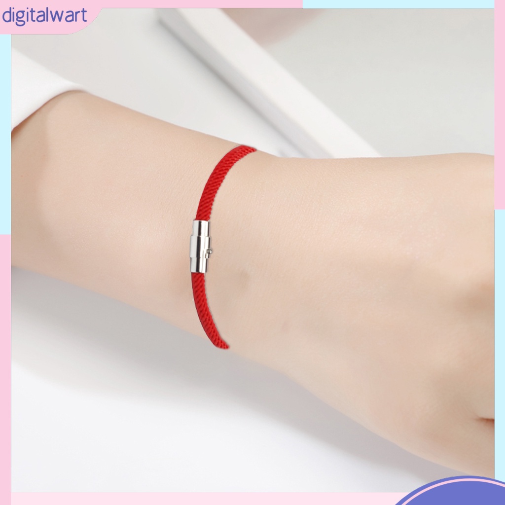 Vòng Tay Dây Nylon Màu Trơn Khóa Nam Châm May Mắn Cho Cặp Đôi