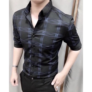 Kman_Áo sơ mi kate lụa in hoạ tiết
