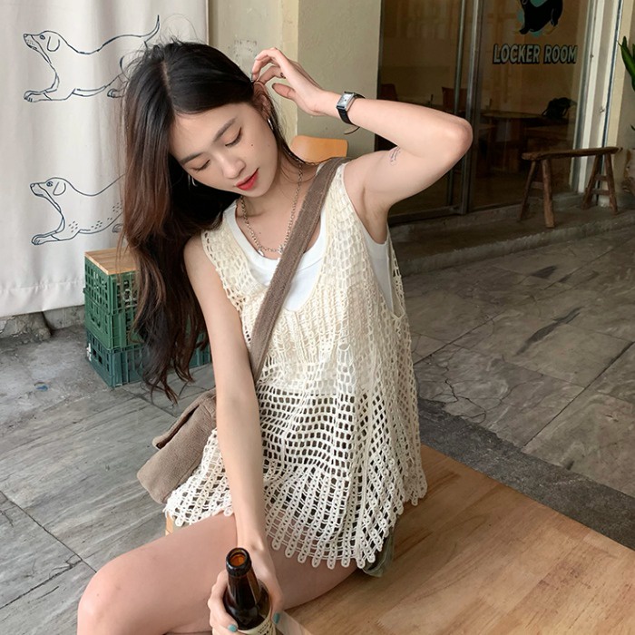 Áo hai dây ZHELIHANGFEI dệt kim thiết kế quyến rũ cho nữ