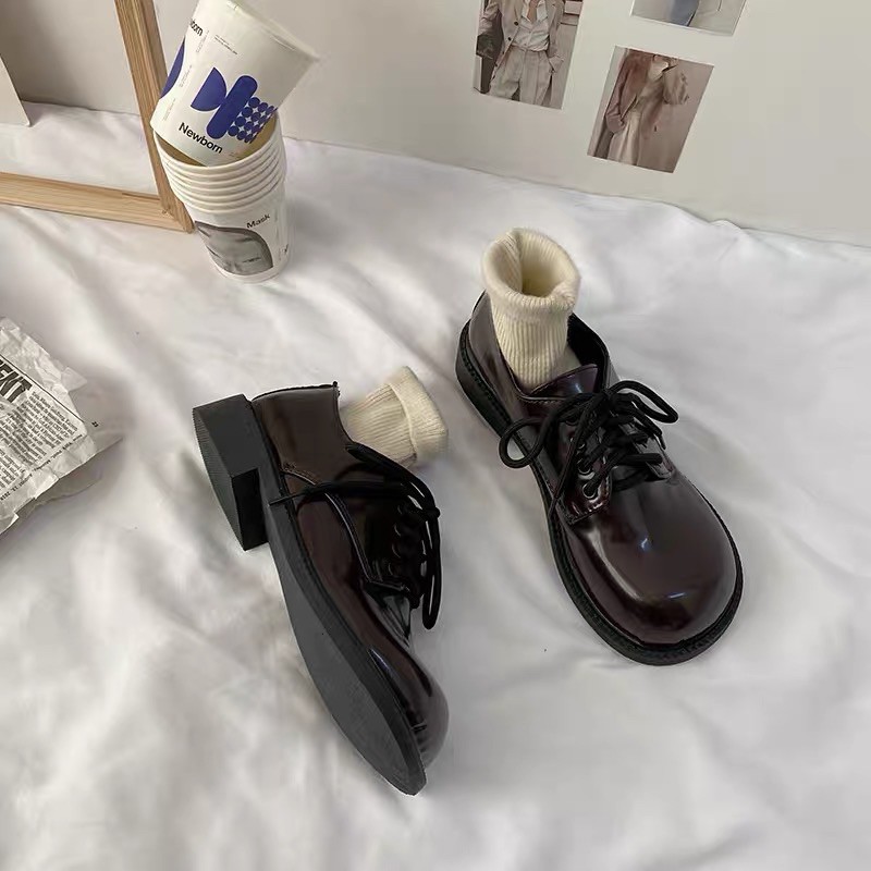 Giày da oxford ulzzang doraeshoppp mũi tròn