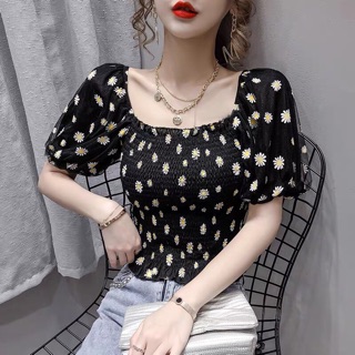 🔅Áo Bẹt Vai Nhúng Hoa Cúc