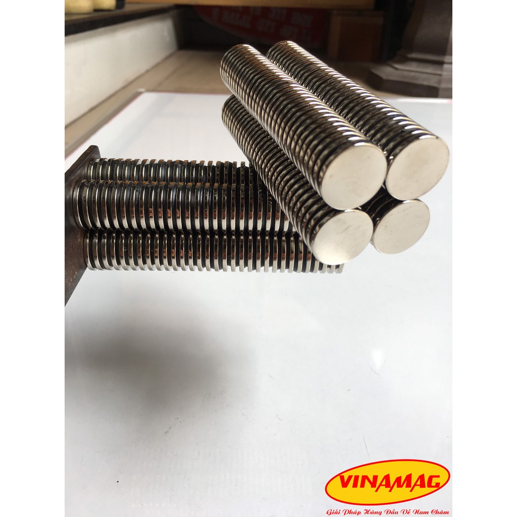 5 Viên Nam Châm Trắng Ø 20x2mm, Nam Châm Đất Hiếm Lực Từ Cực Mạnh