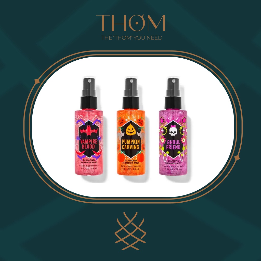 GHOUL FRIEND VAMPIRE BLOOD PUMPKIN CARVING Xịt Thơm Kim Tuyến Travel Size Diamond Shimmer Mist