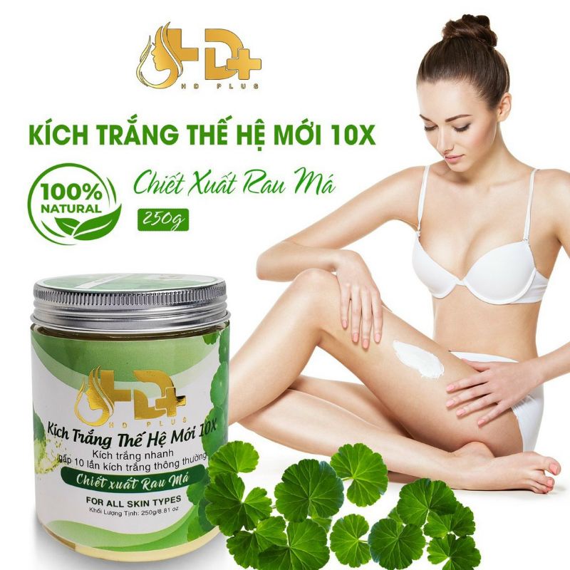KÍCH TRẮNG THẾ HỆ MỚI 10X CHIẾT XUẤT RAU MÁ 250G
