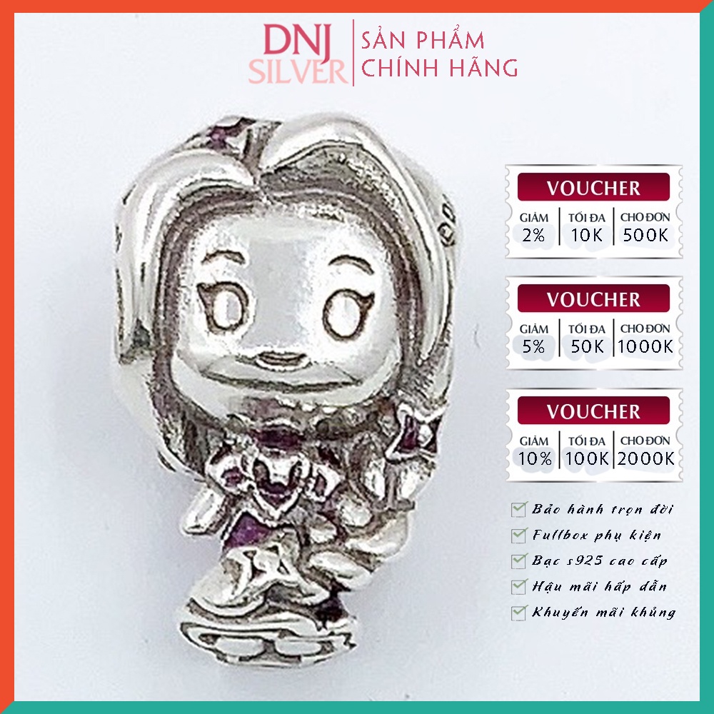 [Hàng cao cấp] Vòng tay bạc 925 cao cấp dành cho nữ - Vòng tay charm bạc Các nàng công chúa cổ tích - DNB011