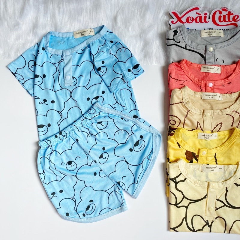 Đồ bộ cho bé trai bé gái, thun lạnh MINKYMOM , cộc tay cho bé mùa hè