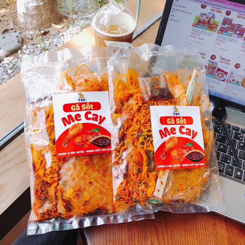 Bánh tráng trộn tẩm vị khô gà sốt me cay ăn liền kèm đũa thơm ngon độc quyền ngon nhất Hà Nội/Snack Cô Tấm