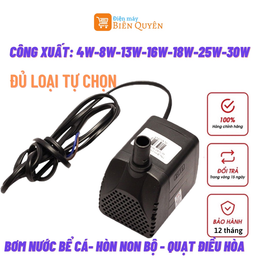 Bơm Bể Cá, Hòn Non Bộ, Bơm Nước Quạt Điều Hòa 5W, 8w, 13w, 16w, 18w, 25w 30w