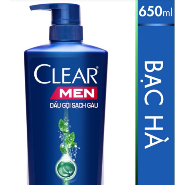 Dầu gội Clear men bạc hà 650g