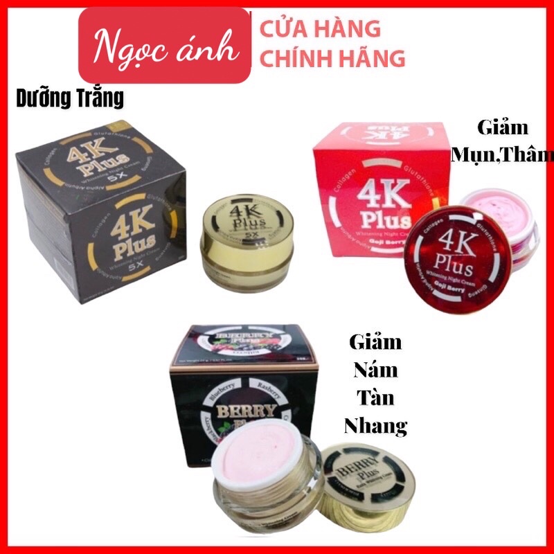 Kem Dưỡng Trắng Da Ban Đêm 4K Plus 5x Thái Lan Chính Hãng 20gr