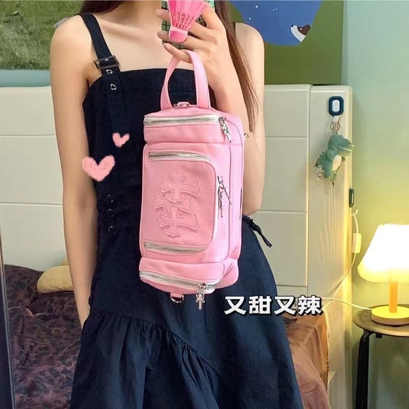 Y2k Túi Đeo Chéo Đựng Mỹ Phẩm Xiaohongshu Màu Hồng Cá Tính Cho Nữ