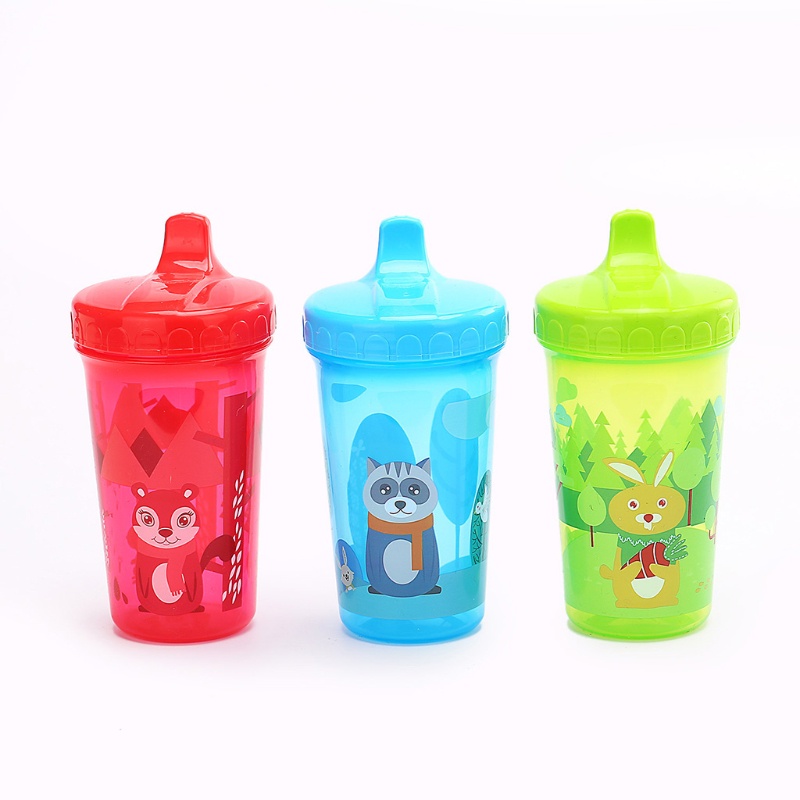Bình Uống Nước 300ml Chống Rò Rỉ In Họa Tiết Thỏ Racoon Dễ Thương Cho Bé Sơ Sinh