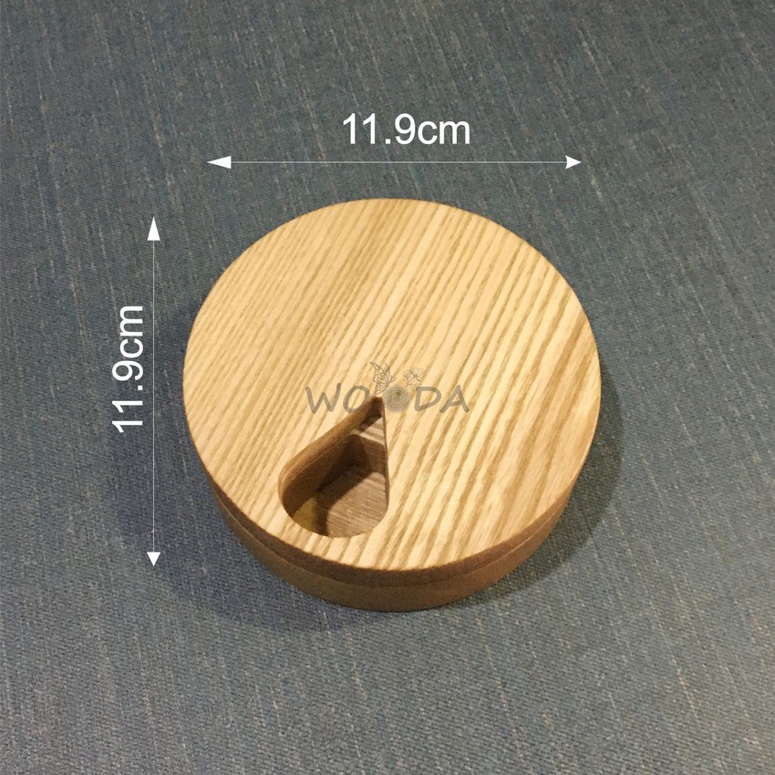 Hộp đựng thuốc tròn 7 ngăn bằng gỗ cao cấp, hộp chia thuốc tiện dụng với nắp đậy có nam châm