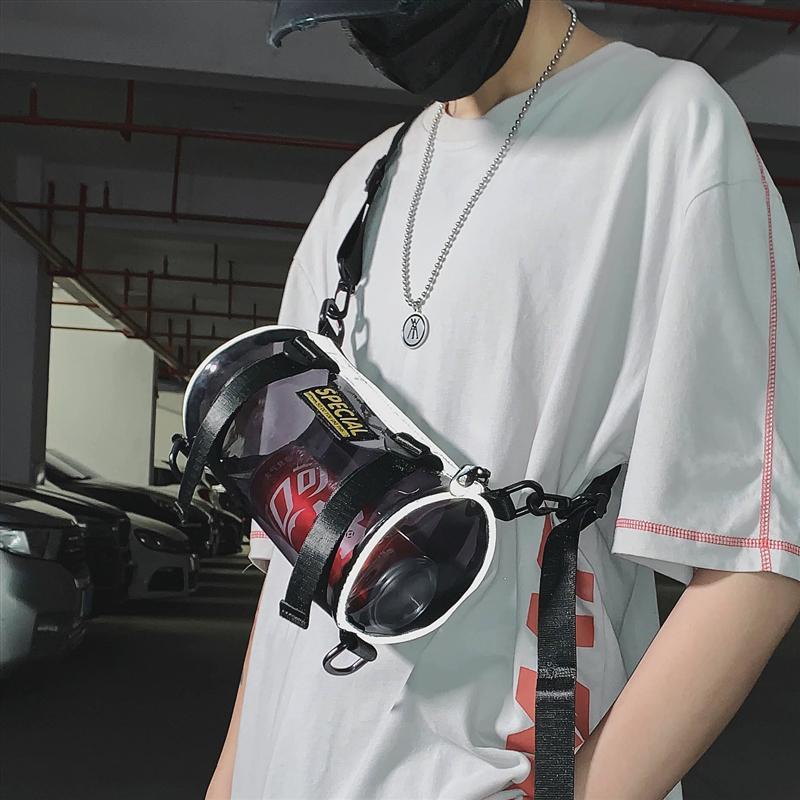 ☾✁Túi đeo chéo mini Balo nam Crossbody pvc trong suốt xu hướng phong cách hàn quốc cá tính vai đơn trở lại mới ins triề