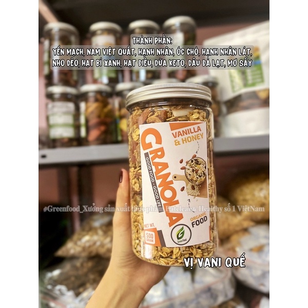 Granola Ngũ Cốc Siêu Hạt GreenFood-Ngũ Cốc Granola Ăn Kiêng Không Đường Giảm Cân Giàu Dinh Dưỡng