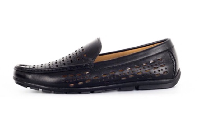 Giày nam thoáng khí mùa hè, da bò, giày hè có 2 màu đen, nâu thời trang, phù hợp công sở, bảo hành trọn đời - PL003-DEN