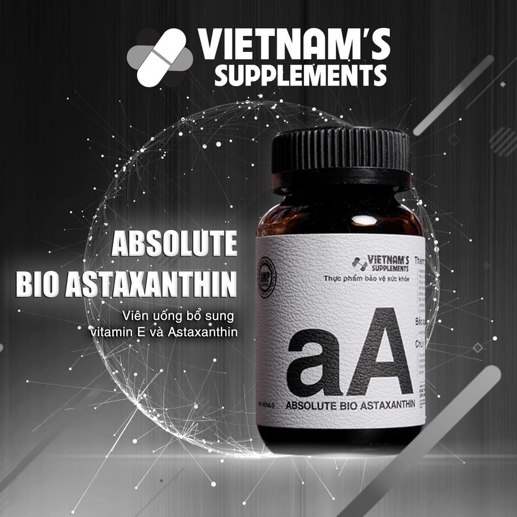 Viên uống hỗ trợ làm đẹp da Absolute Bio Astaxanthin 60 viên/lọ - VN Supplements