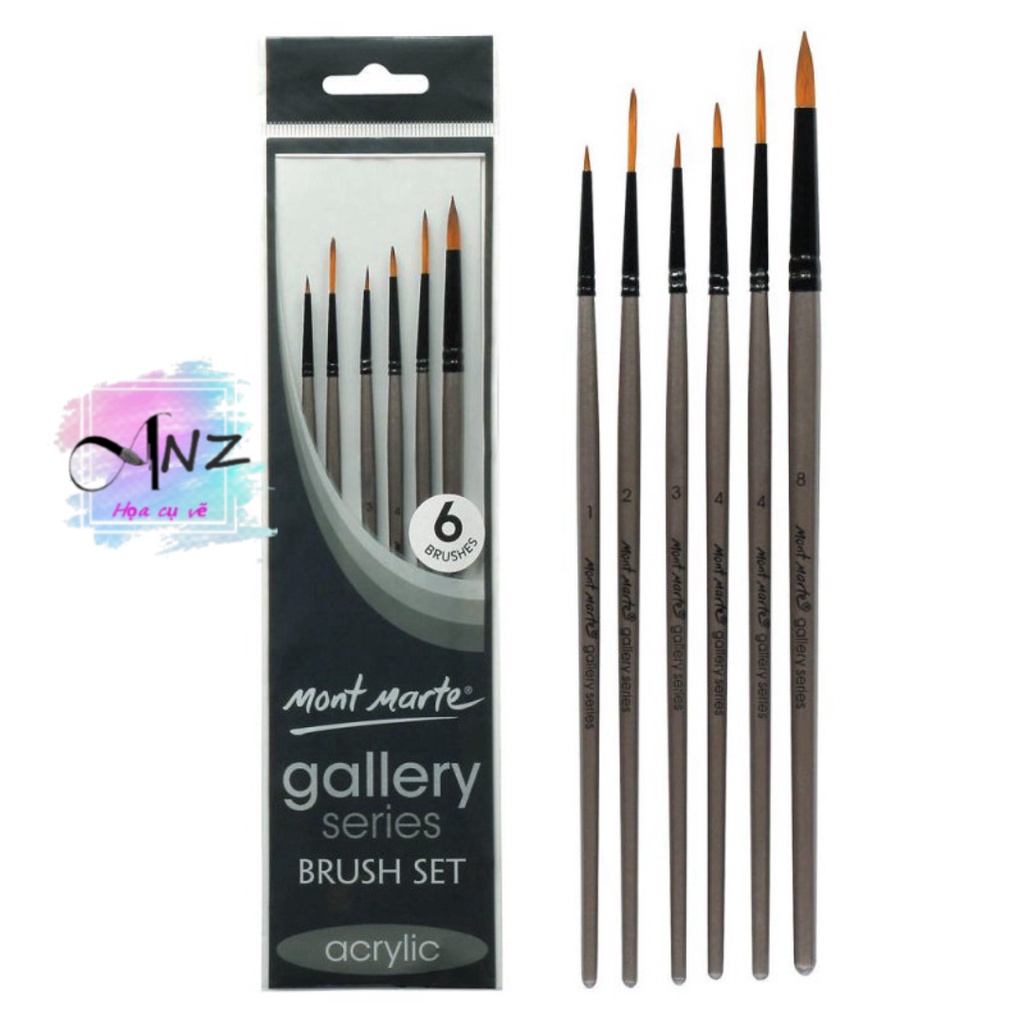 Bộ cọ vẽ màu acrylic Mont Marte/ Mont Marte Gallery series brush set acrylic