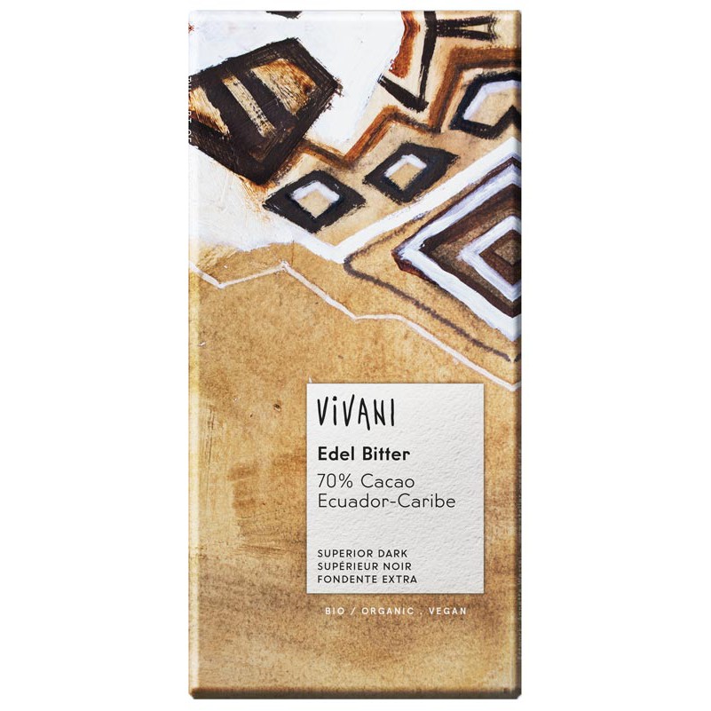 Kẹo socola hữu cơ 70% cacao 100g - Vivani New